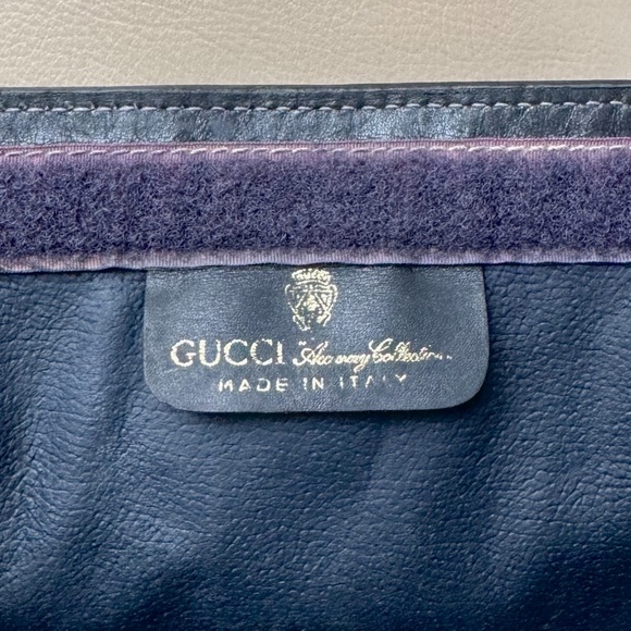 Authentic Vintage Gucci Web Monogram Canvas Black Leather Velcro Clutch - Picture 8 of 11